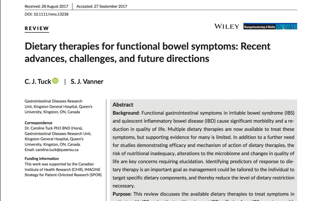 Diet Therapies for Functional Disorders