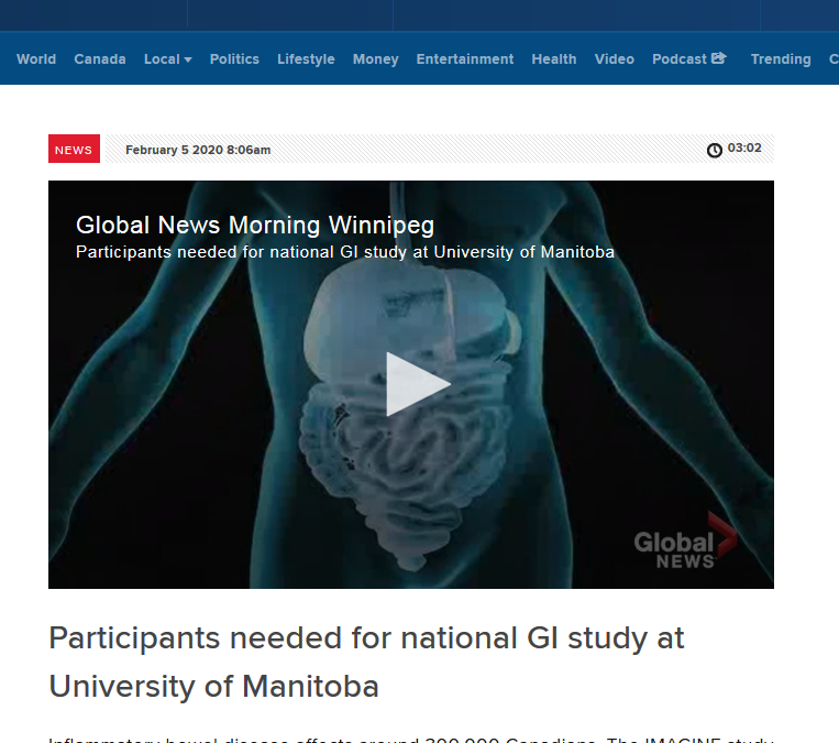 IMAGINE’s Dr. Charles Bernstein on Global News