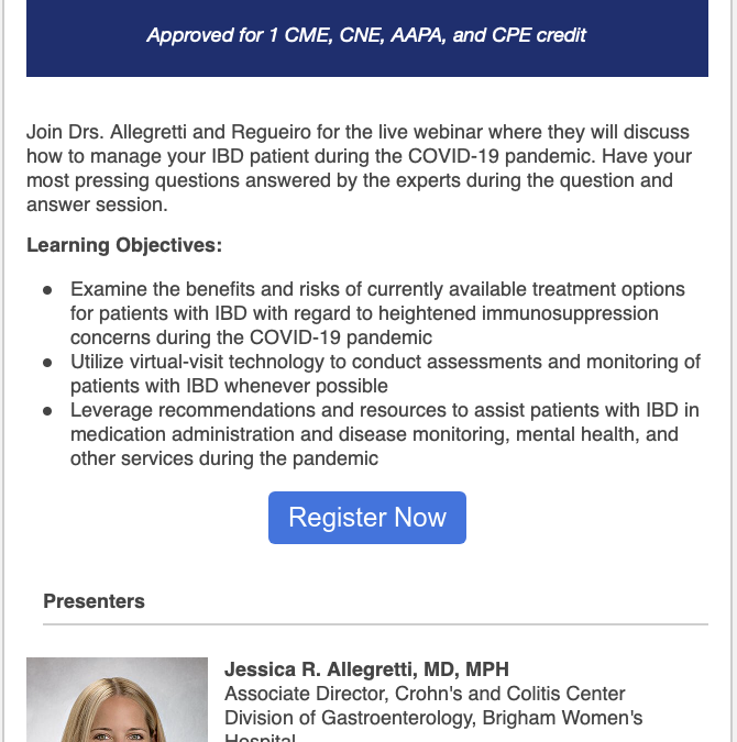 June 9 & 25: Ensuring Optimal IBD Care in the ERA of COVID-19